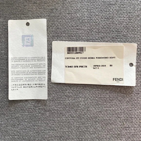 Black Fendi belt w/ gold hardware - Picture 4 of 7